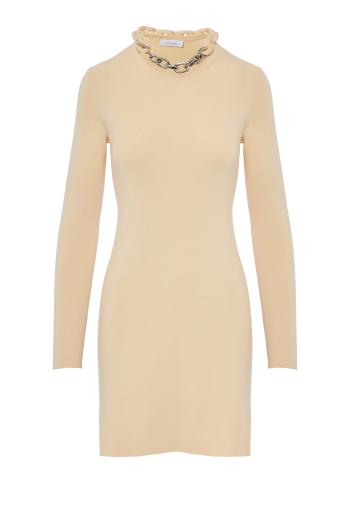 Embellished knitted mini dress