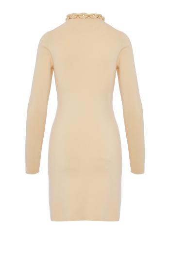 Embellished knitted mini dress