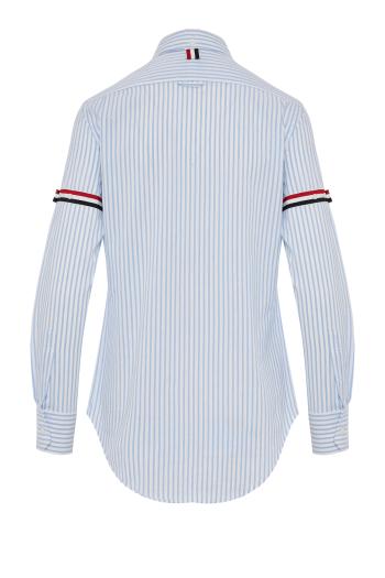 Arm-band striped cotton shirt