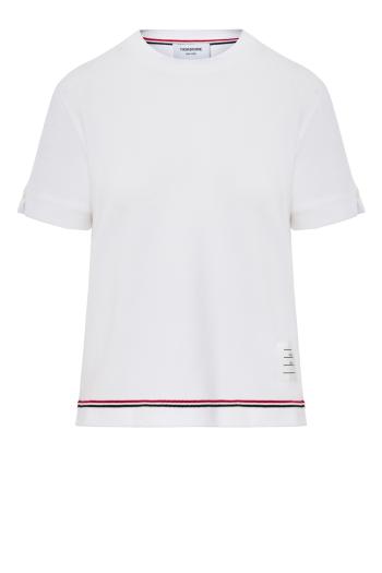 Striped cotton-pique T-shirt