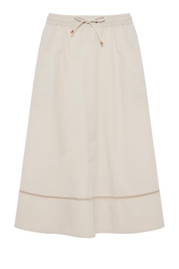 Embroidered cotton midi skirt 