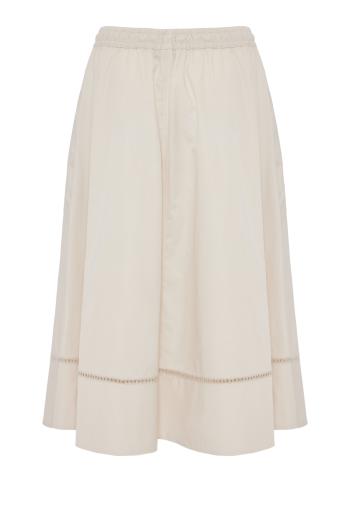 Embroidered cotton midi skirt 