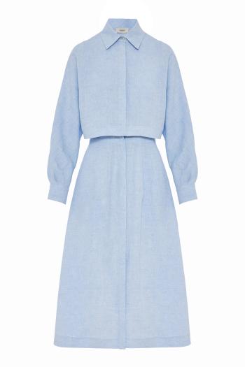 Linen midi shirtdress 
