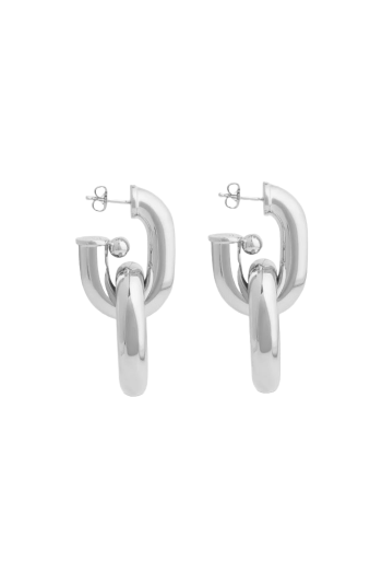 XL silver-tone earrings