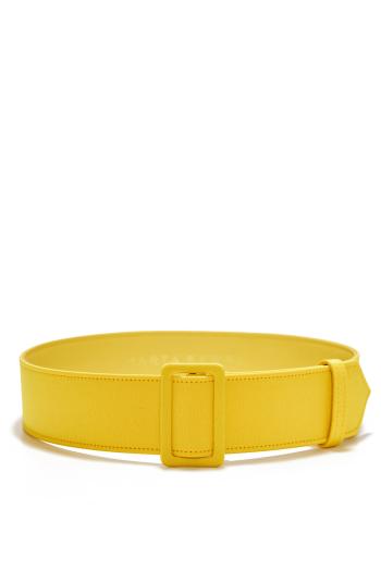 Wide satin leather belt 