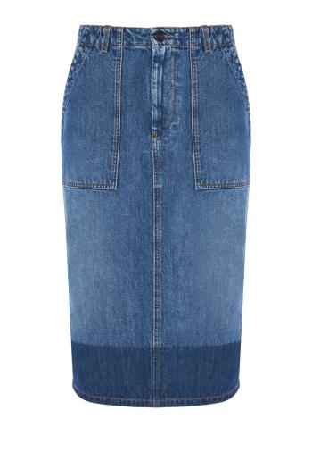 Fatigue denim midi skirt 