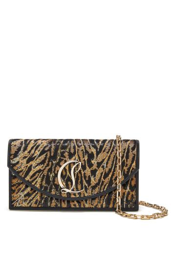 Loubi54 embroidered satin clutch