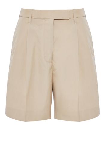 Pleated cotton shorts 