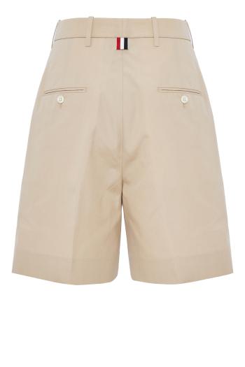 Pleated cotton shorts 