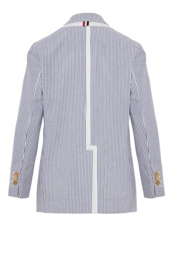 Striped seersucker cotton jacket
