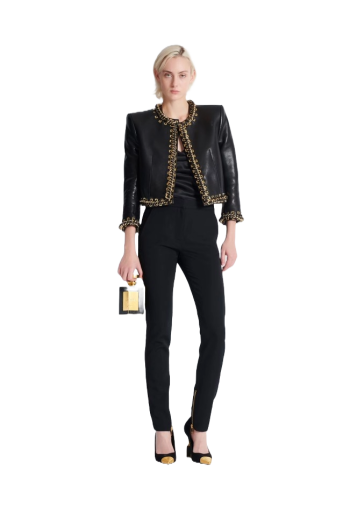 Wool-gabardine zipped pants 