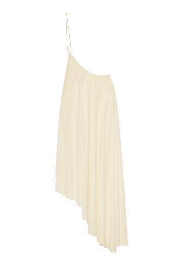 Asymmetric matte-jersey midi dress