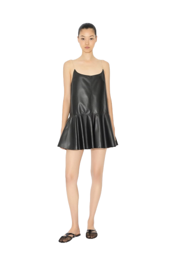 Leather mini dress 