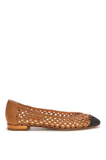 Crocheted leather ballerinas 