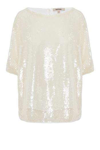 Stretch top with transparent sequins