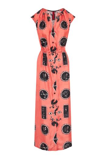 Iris printed silk maxi dress