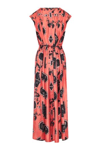 Iris printed silk maxi dress