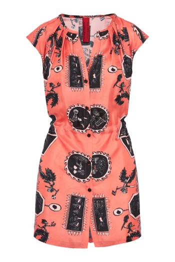 Iris printed silk mini dress