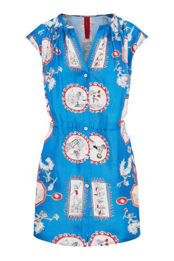 Iris printed silk mini dress