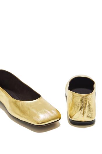 Metallic leather ballet flats 