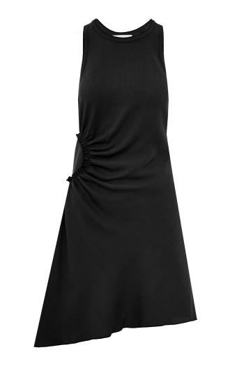 Gathered crepe mini dress 