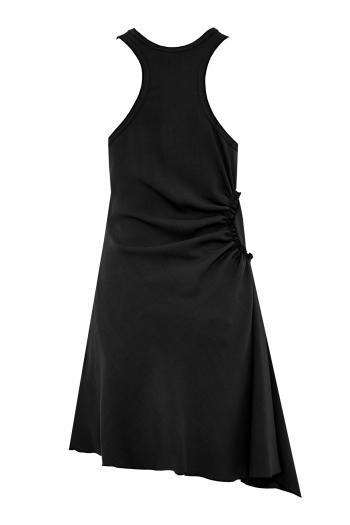 Gathered crepe mini dress 