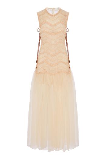 Illuminate macrame silk-chiffon maxi dress 