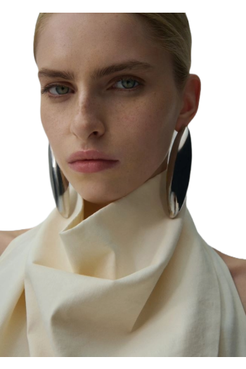 Sculptural silver-tone brass earrings