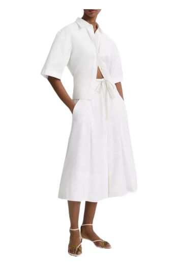 Canvas-trimmed cotton midi skrt 