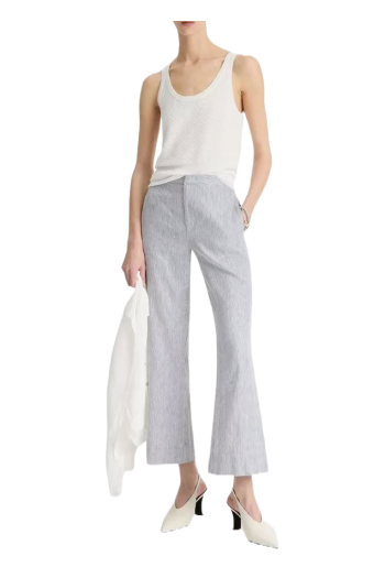Striped linen and cotton pants 