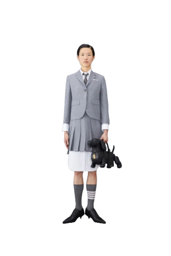 Pleated wool mini skirt 