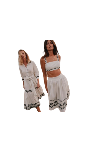 Capraia embroidered cotton cropped top