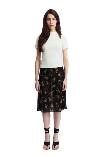 Dafne embellished crepe midi skirt 