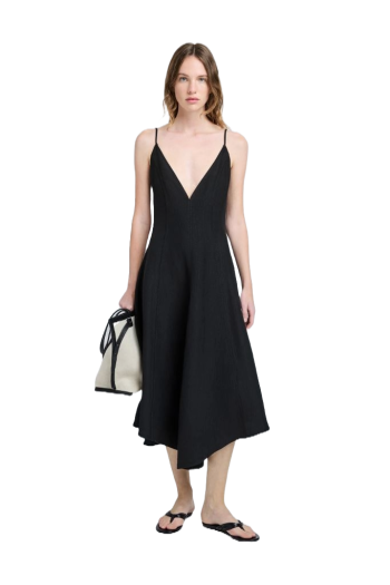 Elaine linen and cotton midi dress 