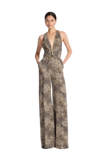 Printed cady jumpsuit 