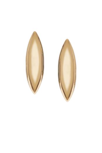 Elongated sculptural earrings in gold