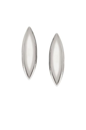 Elongated sculptural earrings in silver