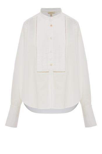 Tuxedo embroidered cotton shirt