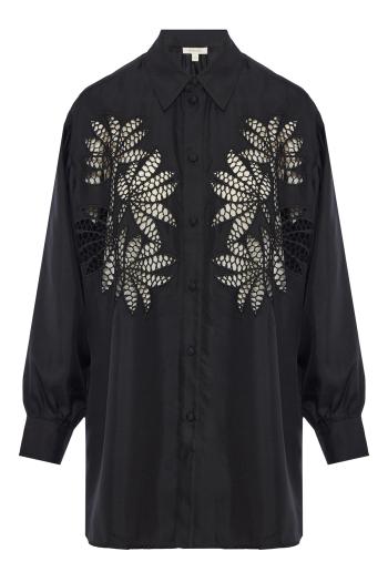 Botanica embroidered silk shirt