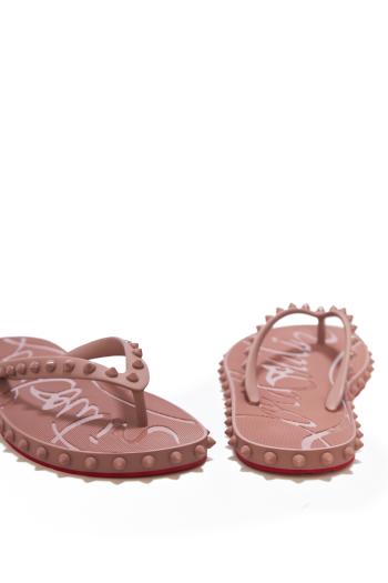 Super Loubi embellished PVC flip flops