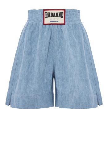 Embroidered denim bermuda shorts