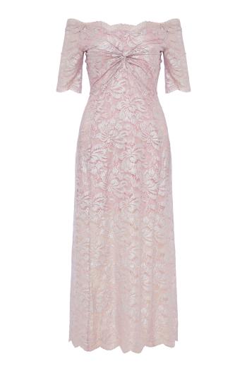 Metallic lace mini dress