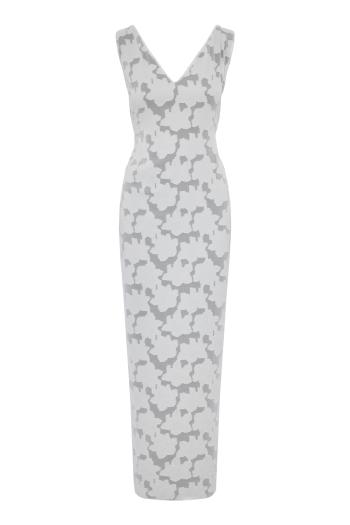 Happy printed satin maxi dress 