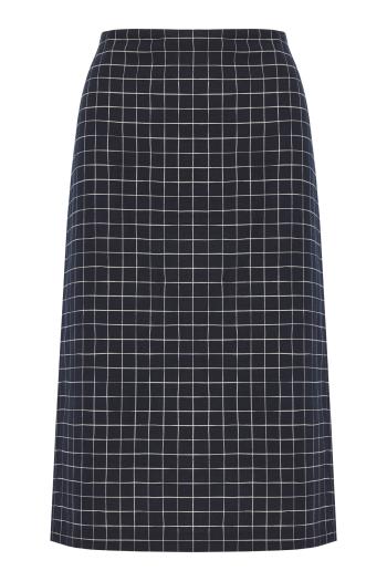 Trellis Plaid Cotton-Blend Pencil Skirt