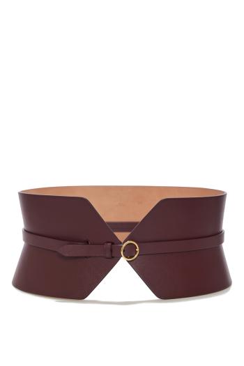 Leather double bustier belt 