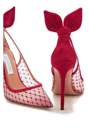 Bow Tie 105 suede mesh pumps 