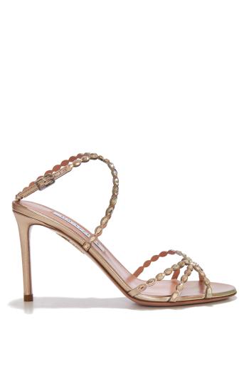 Love Struck 85 embellished metallic leather sandals