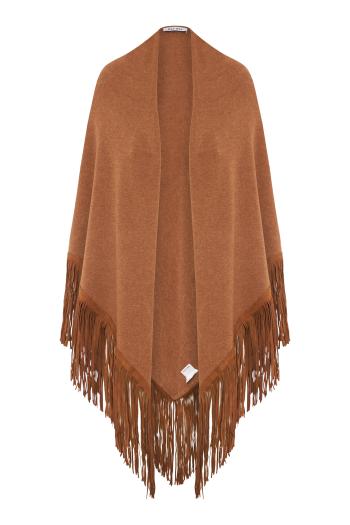 Compte suede-fringed cashmere shawl 
