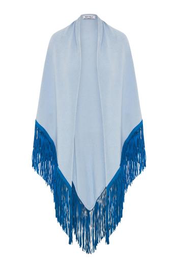 Compte suede-fringed cashmere shawl 