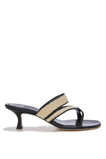 Susa 50 raffia and leather sandals 